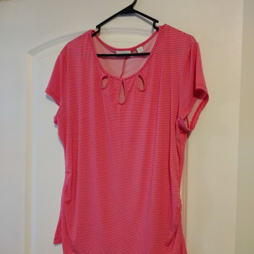 Pink and white jersey top